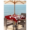 thumbnail image 2 of Outdoor Tablecloth with Umbrella Hole and Zipper, Easter Bunny Square Table Cloth 60x60 Inch Waterproof Tablecloth, Cute Rabbit Family Vintage Red Abstract Picnic Table Cover for Patio Camping, 2 of 7