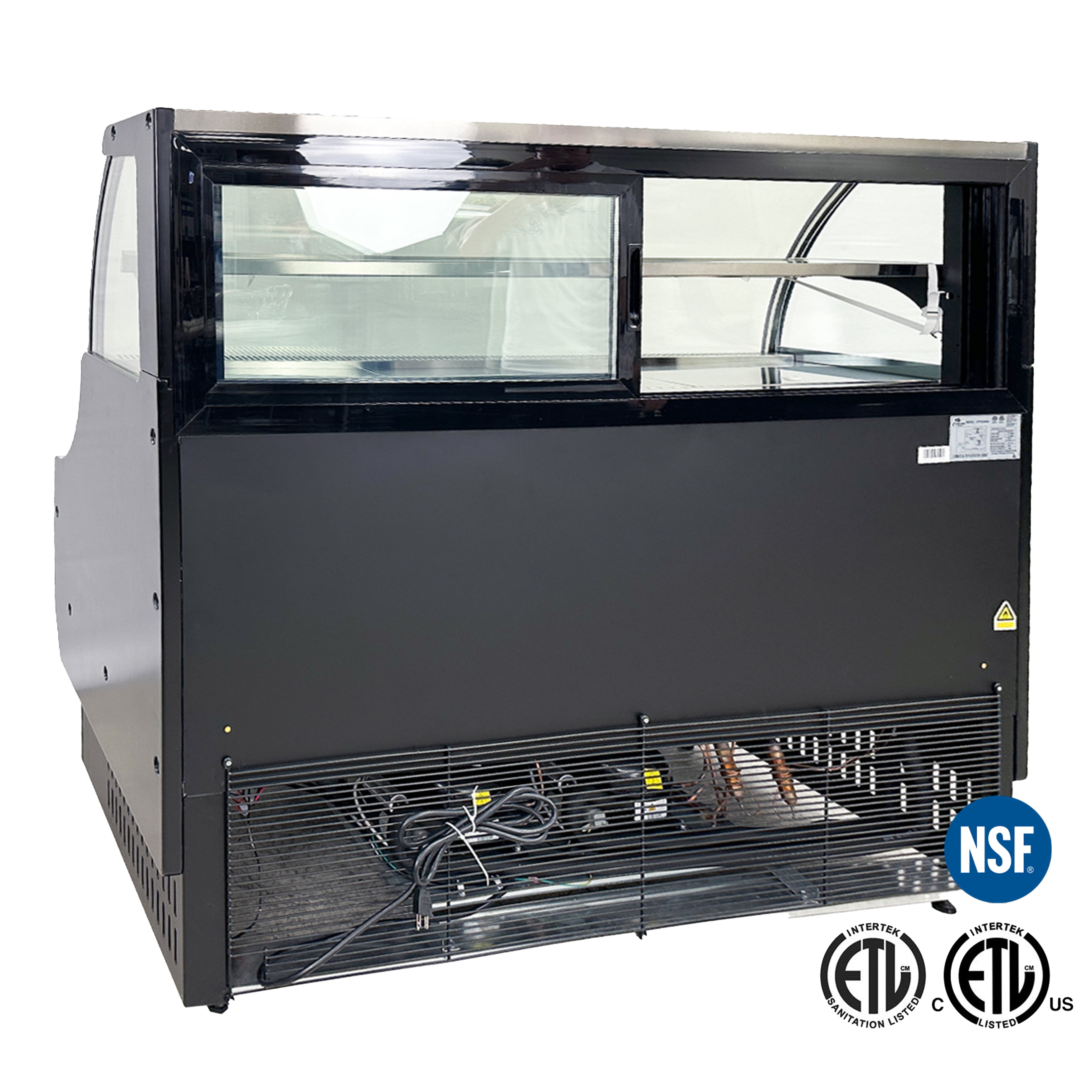 62 in. Commercial Open Air Merchandiser Refrigerator Cooler Combo, Sandwich Refrigerated Merchandiser NSF ETL