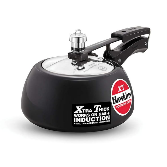 Olla a presión Hawkins Contura CXT20, anodizada dura, 2 litros, negra