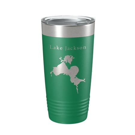 

Lake Jackson Tallahassee Map Tumbler Travel Mug Insulated Laser Engraved Coffee Cup Florida 20 oz Green