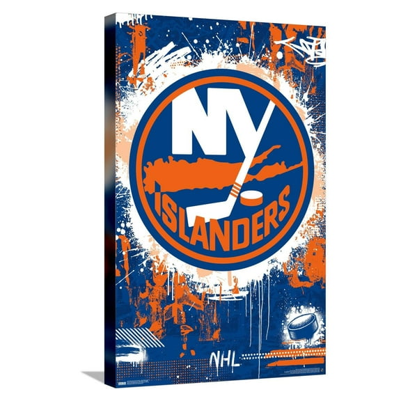 NHL New York Islanders - Maximalist Logo 23 Canvas Wall Poster, 14.725" x 22.375"