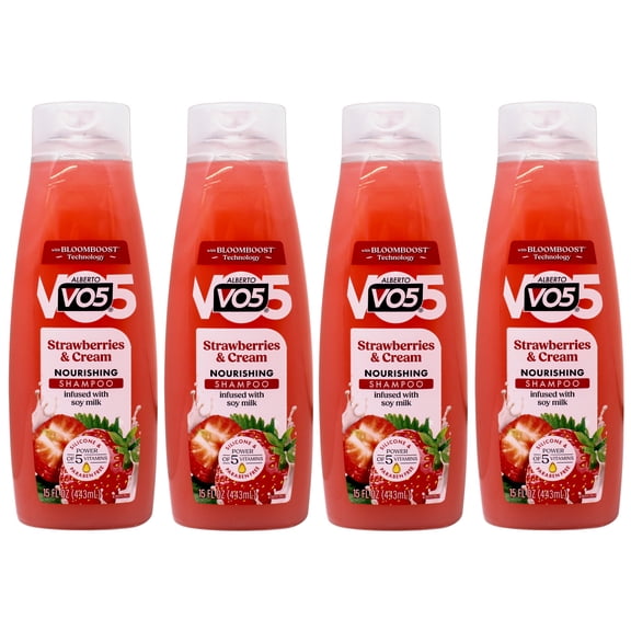 VO5 Moisture Milks Moisturizing Shampoo, Strawberries & Cream 12.5 oz (Pack of 4)