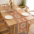 thumbnail image 3 of Orange Boho Table Runner - 48 Inch Long, Kitchen Dining Table Runner Dresser Scarves, Geometric Antique Tribal Retro Ethnic Farmhouse Decor for Coffee Tables Wedding Party Banquet, 3 of 8