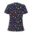thumbnail image 5 of Wukai Colored Balloons Casual V-Neck Graphic Tees for Women: Lightweight and Breathable Summer Tops with Stylish Design-X-Large, 5 of 8