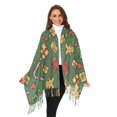 thumbnail image 3 of FORMRS Womens Scarf Winter Soft Long Big Warm Shawls Wrap Tassel Scarves, Yellow Christmas Gingerbread, 3 of 9