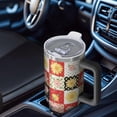 thumbnail image 6 of 40oz Pioneer Flower Floral Print Pattern Insulated Tumbler with Handle, BPA-Free Leak Proof Lid and Straws, Double Wall Vacuum, Hot 12h/Cold 34h, 6 of 6