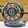 thumbnail image 4 of DESIGNICE Pocket Watches for Men,Creative Hollow Ship's Wheel Pocket Watch,Compass Mens Pocket Watch,Commemorative Gifts for Men and Women,Black, 4 of 7