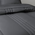 thumbnail image 5 of HIG 7‑Piece Bed in a Bag Comforter Set, Solid Light Dark Gray Vertical Channel Quilted, Soft Microfiber All‑Season Bedding with Sheets & Pillow Shams, King Size, 5 of 8