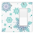 thumbnail image 1 of WIRESTER 2-Gang 1- Blank No Device 1-Decorator Light Switch Wall Plate Cover, Teal Winter Christmas Snowflake, 1 of 6
