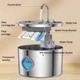 thumbnail image 6 of Pawira Cat Fountain, New Upgraded 3.2L/108oz Pawira Water Fountain for Cats with Replacement Filter, Natural Circulation Filtered Water, All Stainless Steel Material, Quiet and Easy to Clean, 6 of 7