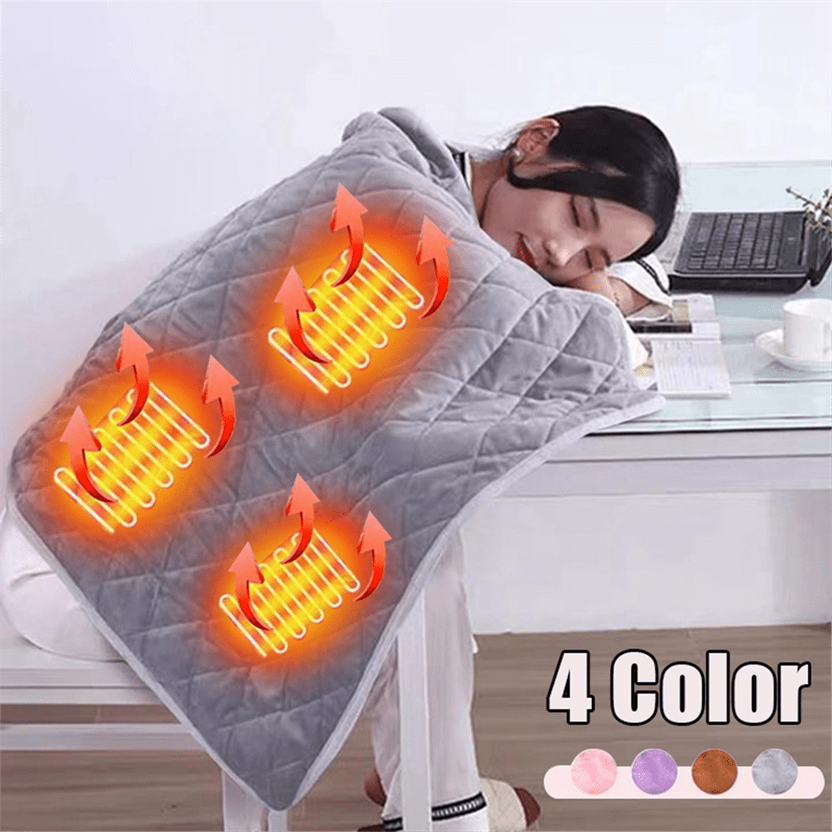 Blanket Powered By Power Bank Winter Bed Warmer USB Heated Blankets Body Thicker Heater Bed Warmer Machine Pink-A