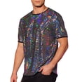 thumbnail image 4 of CAMISETAS PARA HOMBRES INSPIRE CHIC con Lentejuelas de Manga Corta Cuello Redondo para Fiesta Nocturna XL Plateado, 4 of 6