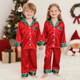 thumbnail image 6 of Matching Christmas Pajamas for Family Button Down Pjs for Women Set, Long Pajamas for Women Set, Long Sleeve Satin Pajamas for Women, Silk Xmas Pjs, Gift for Ladies Red 110, 6 of 8