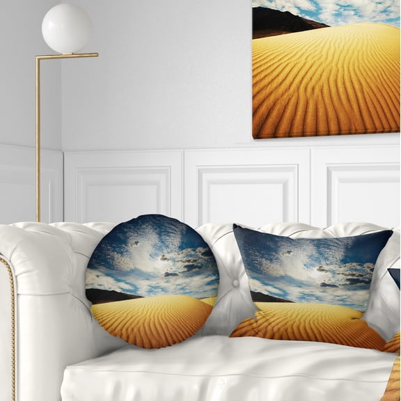 Designart 12" x 20" Yellow Polyester Throw Pillow