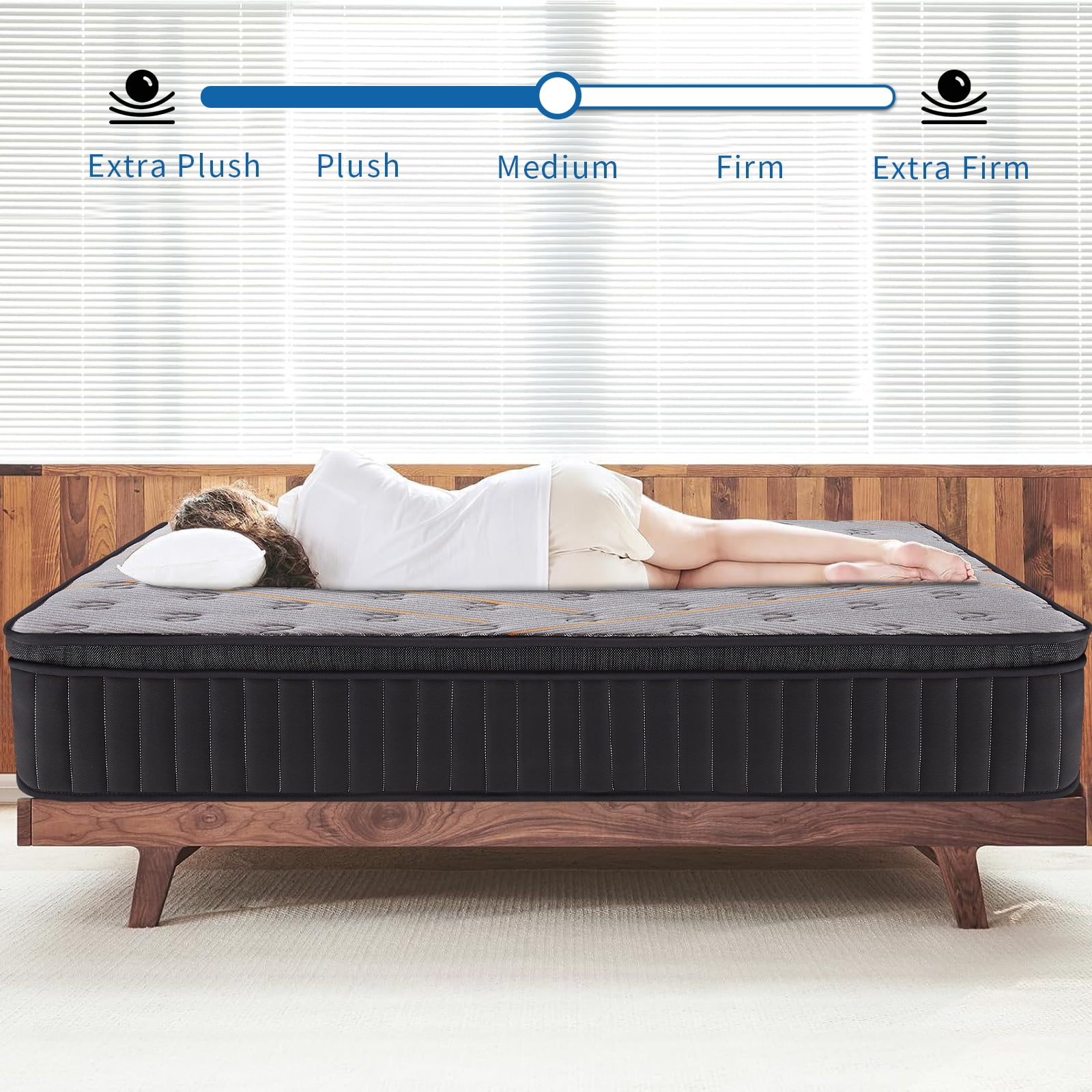 BMMB Full Mattress-10 Inch Hybrid Mattress in a Box with Individual Pocket Spring for Motion Isolation, Supportive & Pressure Relief, CertiPUR-US