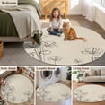 thumbnail image 6 of Retro Beige Flowers 8' Round Area Rug, Rustic Abstract Floral Simple Art Washable Non-Slip Large Circle Rugs for Living Room Bedroom, Soft Low Pile Rug Carpet for Dining Room Kitchen Farmhouse, 6 of 9