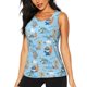 thumbnail image 1 of Fotbe Cute Animals Surfers Blusas Sin Mangas para Mujer – Estilo Casual, Corte Suelto, Slim-Fit, Cuello Redondo Deportivo, Tops de Verano para Gimnasio y Yoga-X-Large, 1 of 7