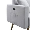 thumbnail image 3 of Mico 33 Inch Modern Sofa Chair with USB Ports and Pocket, Light Gray Fabric- Saltoro Sherpi, 3 of 5