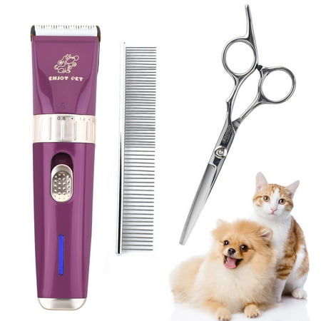Pet Grooming Clippers Dog Clippers Cat Shaver 2 Speed Professional Electric Clippers Cordless Rechargeable Dog Hair Cutter for Thick Coats Long Haired Dog Cat Quiet Animal Clippers and (Best Dog Clippers For Thick Coats)