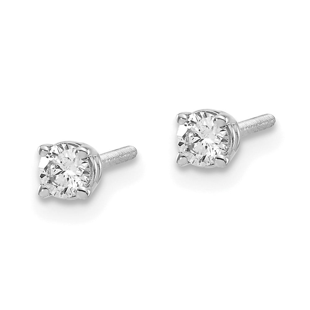 Diamond2Deal 14kw .20ct SI3 G-I Diamond Stud Thread on/off Post Earrings