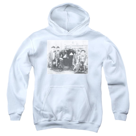 Three Stooges Hello Youth Pullover Hoodie Sweatshirt White