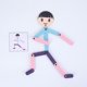 thumbnail image 4 of Palo de madera Hombre Rompecabezas Juguetes Niños Rompecabezas Entrenamiento Montessori Juguete educativo (B) Ehuebsd libre de BPA, 4 of 9