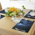 thumbnail image 4 of Ambesonne Urban Place Mats Set of 4, Black Cat Deserted Street, Standard Size, Blue Black White, 4 of 6