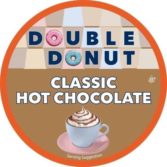 Double Donut Hot Chocolate Pods, 24 Count for Keurig K Cup Brewers