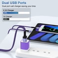 thumbnail image 3 of Micro USB Charger, Dual USB Wall Charger with 10FT USB A to Micro Cable, Android Charger Block Fast Charging Cable for Kindle, E-Reader, Samsung J8 J7 Pro S6S7, Droid Cord AC Power Adapter, Purple, 3 of 9