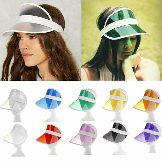 Honganda Women Transparent Sun Visor Hat Cap Uv Protection Cover Flexible Summer Headband Green Onesize