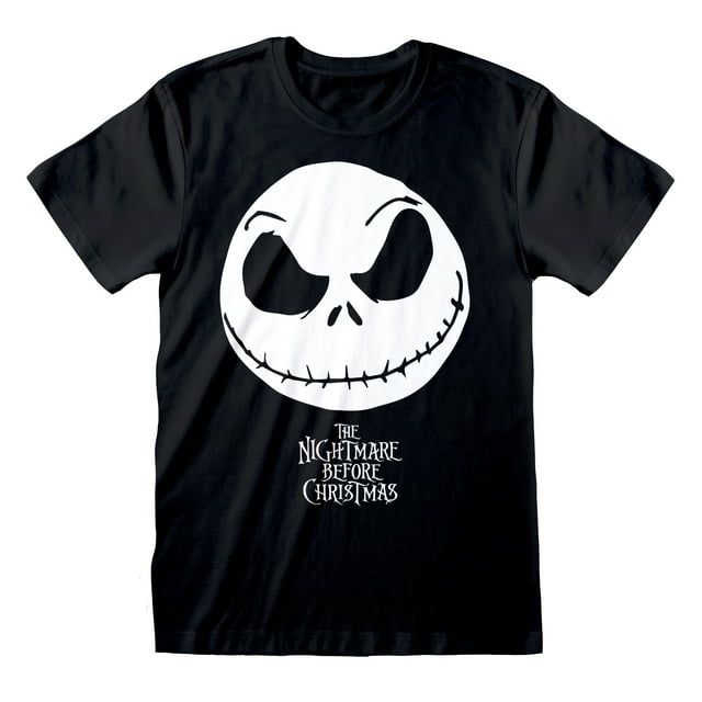 Pesadilla Antes de Navidad - Camiseta Jack Skellington para Adultos Unisex (Negro)