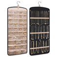 thumbnail image 4 of Space-Saving Wall-Mounted Jewelry Organizer with Double-Sided Clear Pockets & Hooks - Small Black Hanging Storage for Necklaces, Earrings & Rings to Prevent Tangling and Keep Accessories Visible in, 4 of 6