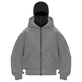 thumbnail image 4 of Bosanter Boys Balaclava Hoodie Zipper Unisex Thermal Insulated Wind Resistant for Snowboarding Skiing Hiking in Extreme Cold Outdoor Adventure Jacket, Dark Gray 6-7Y, 4 of 6