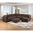 thumbnail image 5 of Cterwk Living Room Cocktail Ottoman Fabric Plush Ottoman Wooden Legs, Coffee, 5 of 8