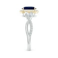 thumbnail image 3 of ANGARA Natural 1.55 Ct Sapphire Twisted Vine Ring with Diamond in 14K White & Yellow Gold for Women (Size-8x6mm) | September Birthstone, Anniversary, Jewelry Gift for Women | Natural Sapphire Ring, 3 of 9