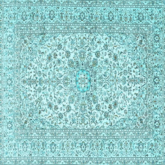 Ahgly Company Indoor Square Persian Light Blue Traditional Area Rugs, 6' Square