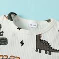 thumbnail image 4 of Kucnuzki 2T Toddler Boy Spring Summer Outfits Shorts Sets 3T Sleeveless Dinosaur Pattern Casuak Tank Top Elastic Dino Prints Shorts 2PCS Set White, 4 of 8