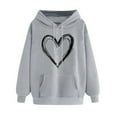 thumbnail image 4 of Blmnix Business Work Women's Hoodies Love Heart Vacation Tops for Women Dressy Casual Hooded Long Sleeve Hoodie Tops, 4 of 5
