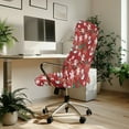 thumbnail image 3 of Renewold Snowman Santa Claus Snowflake Red Office Chair Cover Black Leopard Print Computer Desk Chair Cover Anti-slip Decorative Slipcover with Elastic Bottom for Home Christmas Decor, L, 3 of 7