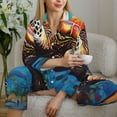 thumbnail image 6 of Fotbe Colorful Underwater Sea Turtle Pattern Long Sleeve Pajama Set for Women,Sleepwear Set,2-piece Loungewear Set,Soft PJs Comfy Nightwear with Pockets -X-Large, 6 of 7
