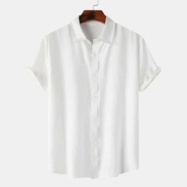 pstuiky camisetas para hombre, Camisa hawaiana informal de manga corta con cuello vuelto y botones para hombre ropa de hombre m