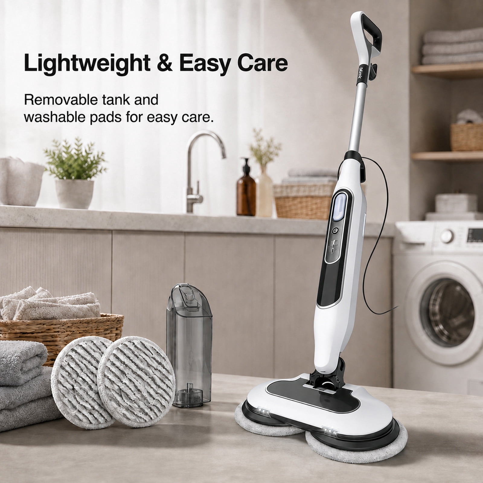 Alvantor Dual Steam Mop, All-in-One Hard Floor Steam Mop with 3 Steam Modes & LED Headlights, Lightweight for Home Tile Cleaning