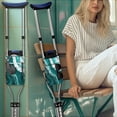 thumbnail image 2 of COEQINE Marble Print Crutch Case Underarm Crutches Attachment Hanging Pouch Large Capacity Crutch Storage Bag Easy to Clean Walking Cane Pouch for Rehabilitation Patients, 2 of 7