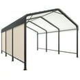 thumbnail image 6 of MUCHANT 10'x15' Outdoor Metal Carport, Heavy Duty Garage Galvanized Car Shelter with Enhanced Base and single side cloth for Pickup, Boat, Car and Tractors, 6 of 7