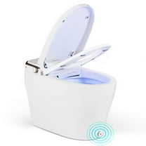 Costway Smart Toilet Elongated Bidet Toilet with Adjustable Heated Seat & Dryer Night Light 1000 Gram MaP Flushing Score