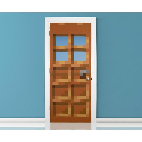 Minecraft Oakdoor Fabric Door Cling | 34 x 82 Inches