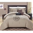 thumbnail image 2 of Cheila Beige, Silver, Brown 8 Piece Queen Comforter Bed In A Bag Set, 2 of 4