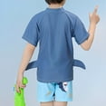 thumbnail image 6 of TAIAOJING Toddler Boy Swimsuit Pool Tropical Beachwear 3PCS Boys Swimsuit Sets Short Sleeve Boys Swim Shirt Trunks Cartoon Hawaiian Beach Board Shorts Swimwear Rash Guard Bathing Suits Birthday 8-9Y, 6 of 8