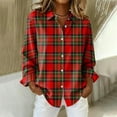thumbnail image 2 of THDHVS Button Down Shirts for Women,Women's All Over Vintage Plaid Shirt with Button Down Collar and Long Sleeve Classic Button Up Top Fashion Style for Casual Wear, 2 of 6