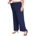 thumbnail image 3 of WUJINXIA Womens Plus Size High Waist Drawstring Wide Leg Palazzo Pants Casual Daily Trousers With Pockets 1X-5X, 3 of 6